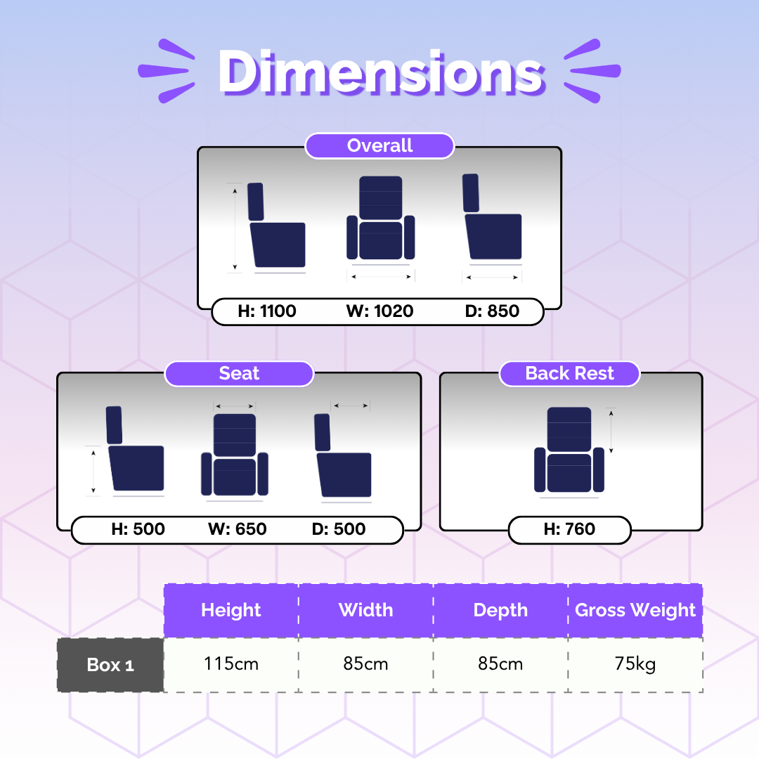 BIG DADDY Recliner Chair | Heavy Duty Motor | Lift Assist up to 250 KG