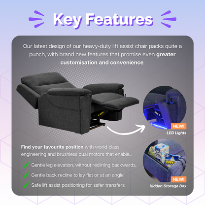 BIG DADDY Recliner Chair | Heavy Duty Motor | Lift Assist up to 250 KG